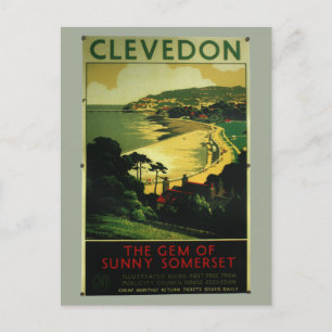 Clevedon vintage advertising poster postcard