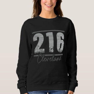 Cleveland 216 Area Code Skyline Ohio Vintage Sweatshirt