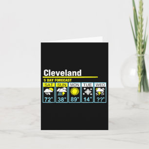 Cleveland 5 Day Forecast Funny Travelling Weather Card