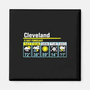 Cleveland 5 Day Forecast Funny Travelling Weather Magnet