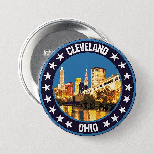 Cleveland 7.5 Cm Round Badge (Front & Back)