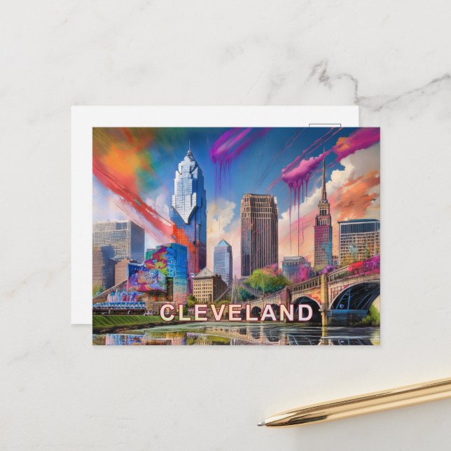 Cleveland Abstract Art Postcard (Front/Back In Situ)