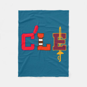 Cleveland Baseball Bats Vintage Ohio Graphic Art Fleece Blanket