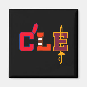 Cleveland Baseball Bats Vintage Ohio Graphic Art Magnet