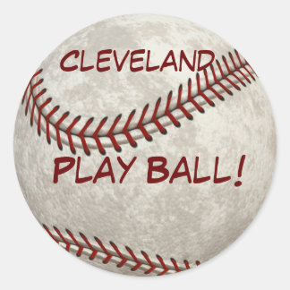 Cleveland Baseball Play Ball! American Past-time Classic Round Sticker