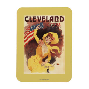 Cleveland Bicycles American Girl in Yellow Magnet