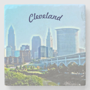 Cleveland Blue Morning Stone Coaster