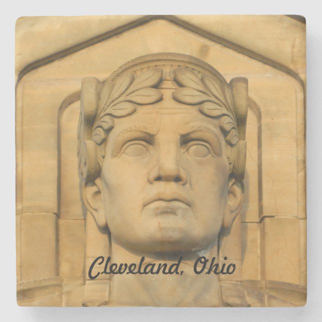 Cleveland Bridge (Roman) Face Stone Coaster (Front)