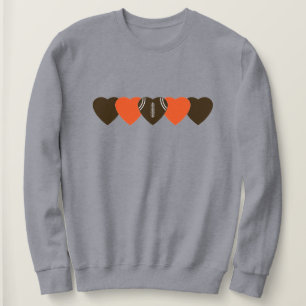Cleveland Browns Heart Football Dark Sweatshirt