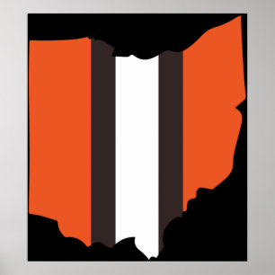 Cleveland Browns Stripe Active Poster