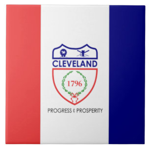 Cleveland city flag ceramic tile
