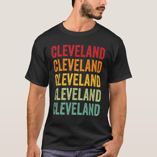 Cleveland County Oklahoma Rainbow Text Design T-Shirt (Front)