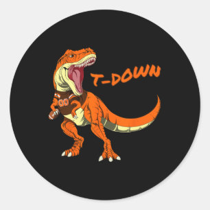 Cleveland Dinosaur Tyrannosaurus Rex Footll Touchd Classic Round Sticker