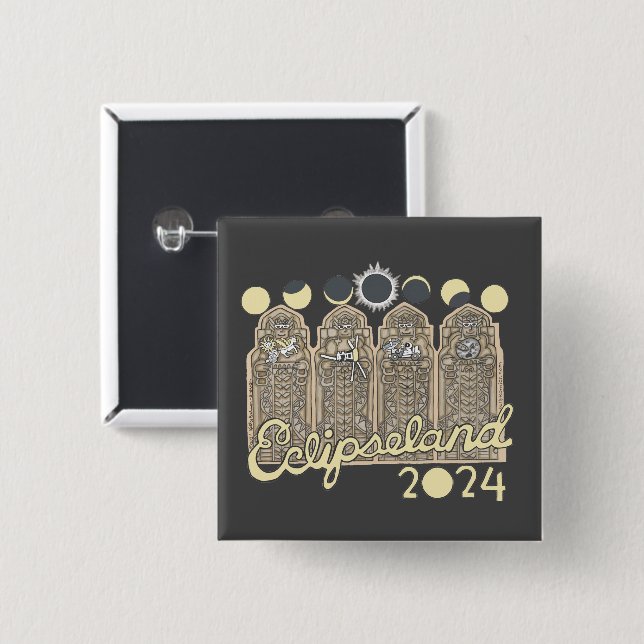 Cleveland Eclipseland 15 Cm Square Badge (Front & Back)