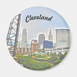 Cleveland Essence ( River Bank View) Magnet