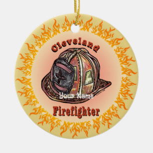 Cleveland   Firefighter  Ceramic Ornament