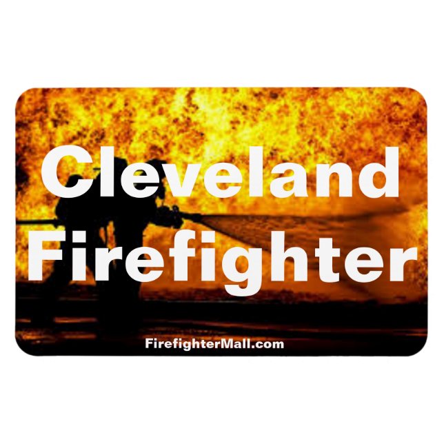 Cleveland Firefighter Flames flexible magnet (Horizontal)