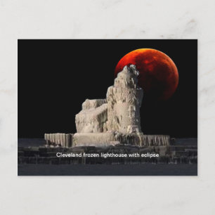 Cleveland frozen lighthouse postcard