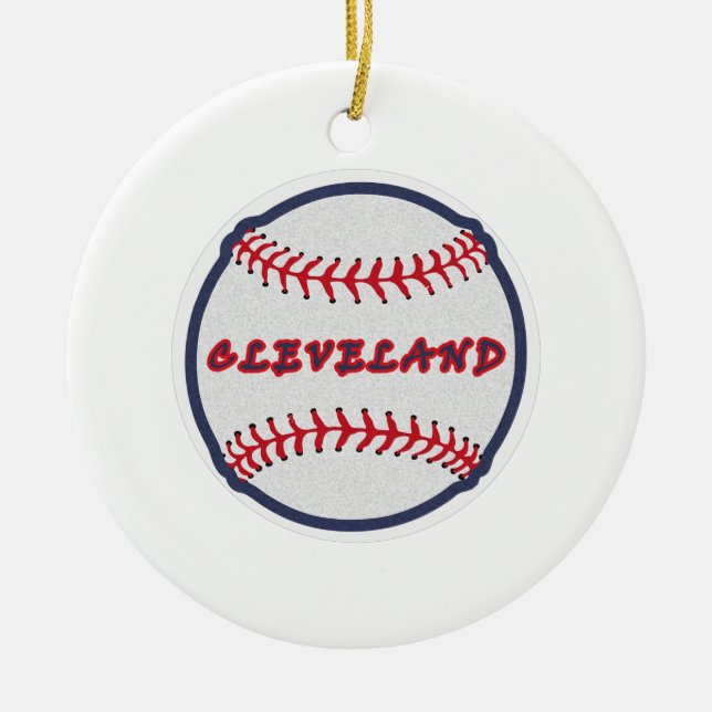 Cleveland Hometown Indian Tribe for Baseball Fans  Ceramic Ornament (Front)