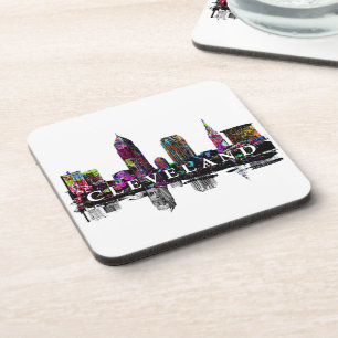 Cleveland in graffiti Beverage Coaster