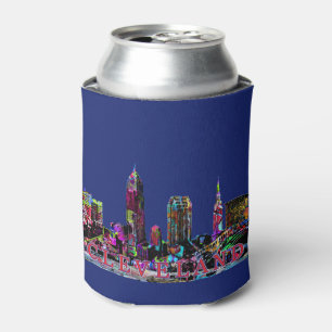 Cleveland in graffiti can cooler
