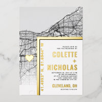 Cleveland Love Locator | City Themed Wedding