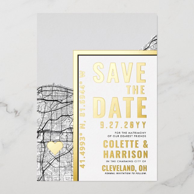 Cleveland Love Locator | Wedding Save the Date (Front)
