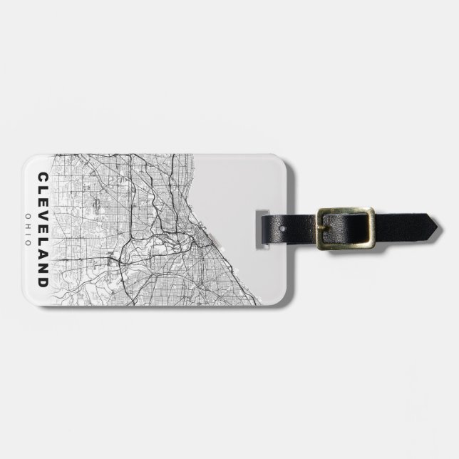 Cleveland Map Luggage Tag (Front Horizontal)