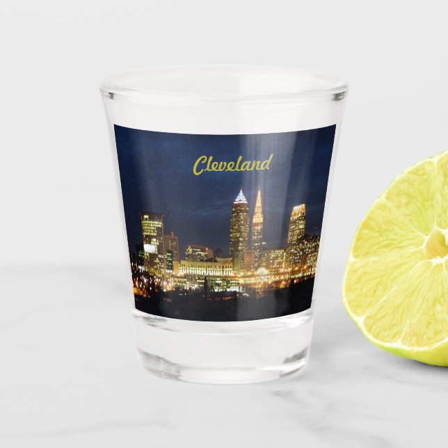 Cleveland Night Lights Shot Glass (Front)
