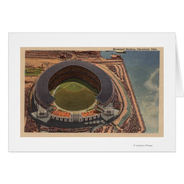 Cleveland, OH - Aerial of Municipal Baseball (Front Horizontal)