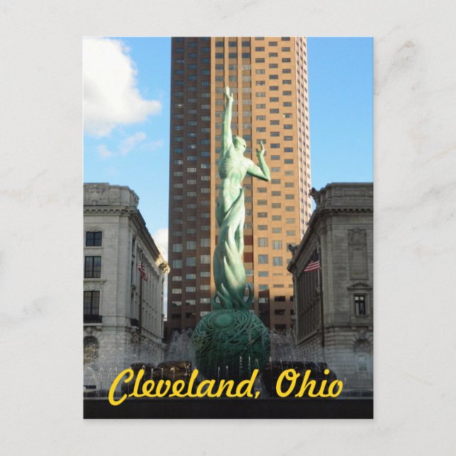 Cleveland, OH Fountain in Sunshine Postcard (Front)