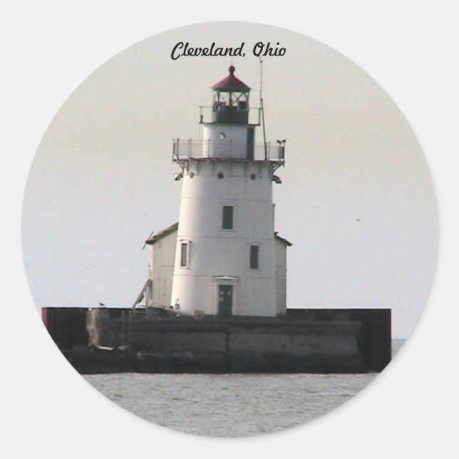 Cleveland OH Lighthouse ( Evening) Sticker (Front)