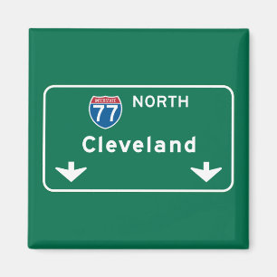 Cleveland, OH Road Sign Magnet