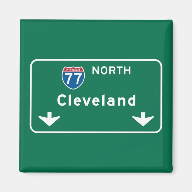 Cleveland, OH Road Sign Magnet (Front)
