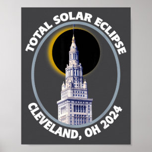 Cleveland Ohio 2024 Total Solar Eclipse Path Of To Poster
