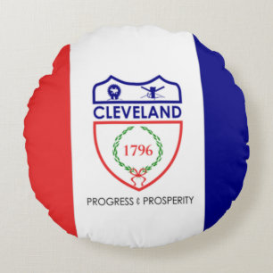 Cleveland (Ohio) City flag Round Cushion