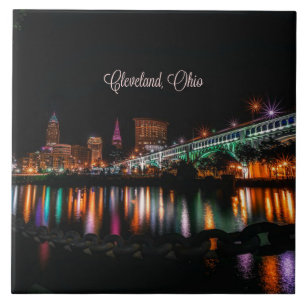 Cleveland, Ohio cityscape, labelled Ceramic Tile