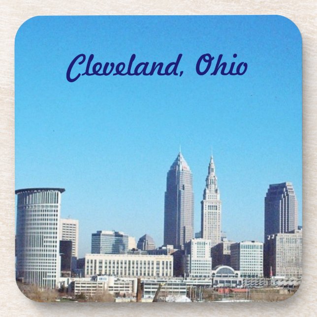 Cleveland, Ohio Cork Back Coaster (Front)
