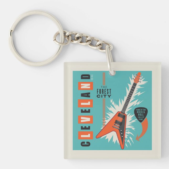 Cleveland Ohio | Electric Guitar Key Ring (Front)