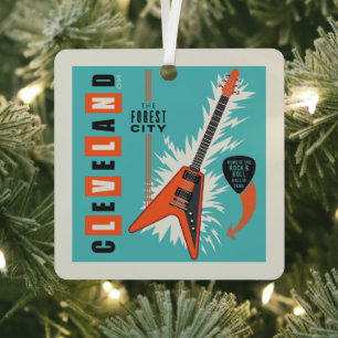 Cleveland Ohio   Electric Guitar Metal Tree Decoration