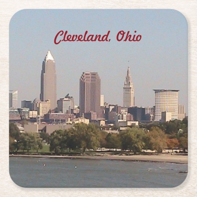 Cleveland, Ohio Lake Skyline Paper Coaster (Front)