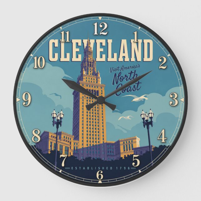 Cleveland Ohio Large Clock (Front)