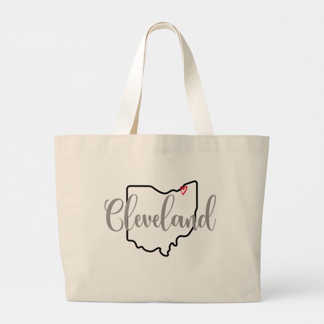 Cleveland Ohio Mug Large Tote Bag (Back)