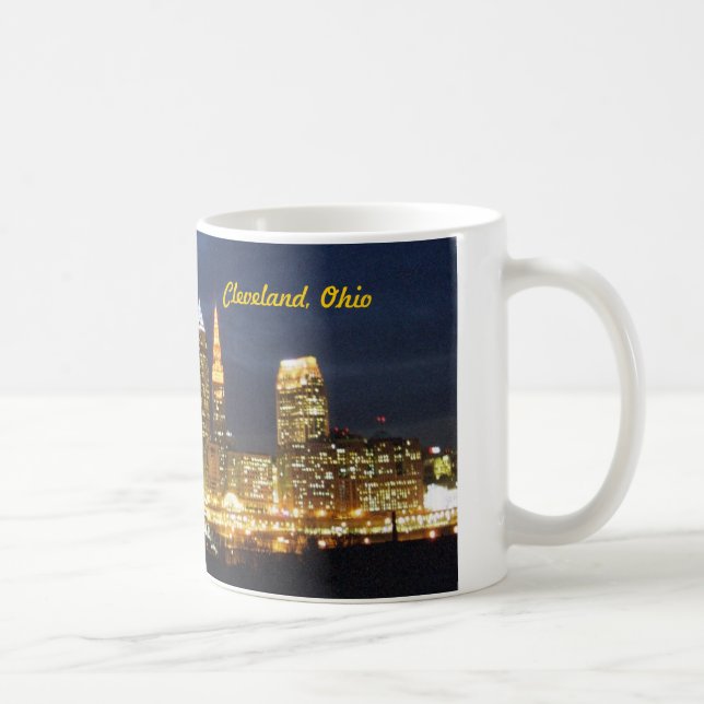 Cleveland, Ohio Night Lights Skyline Mug (Right)