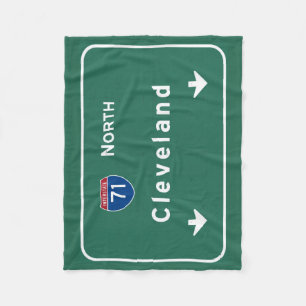 Cleveland Ohio oh Interstate Highway Freeway : Fleece Blanket