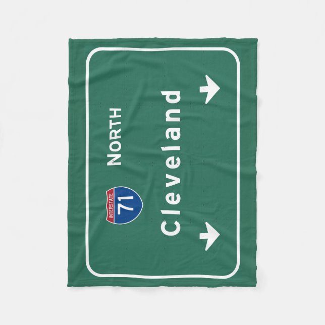 Cleveland Ohio oh Interstate Highway Freeway : Fleece Blanket (Front)