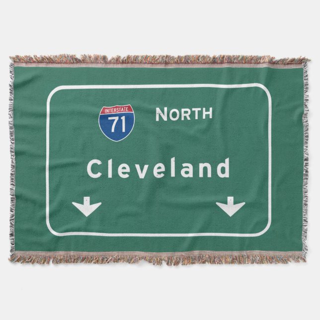 Cleveland Ohio oh Interstate Highway Freeway : Throw Blanket (Front)