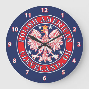 Cleveland Ohio Polish Eagle Large Clock