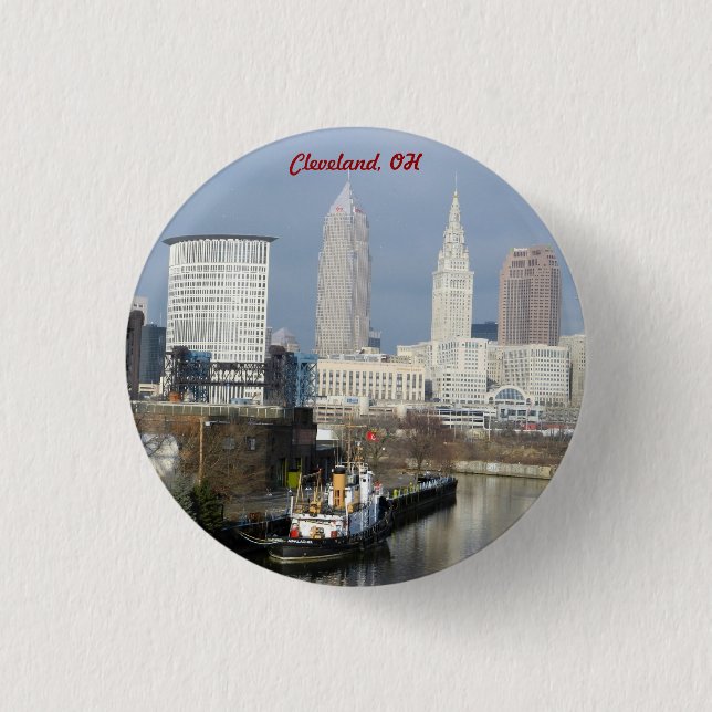 Cleveland, Ohio River View Button (Front)