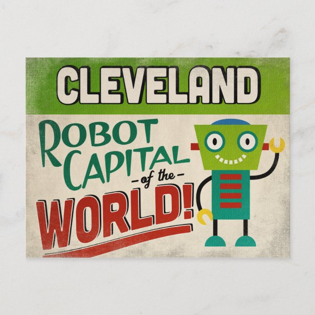 Cleveland Ohio Robot - Funny Vintage Postcard (Front)